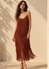Maroon Tassel Dress