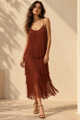 Maroon Tassel Dress