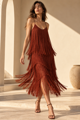 Maroon Tassel Dress
