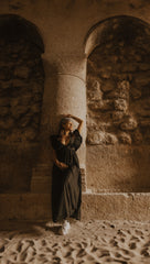 Black Ruffled Sleeve Maxi Dress