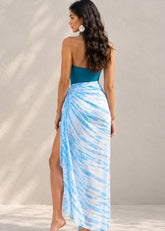Teal Padded Monokini with Sarong