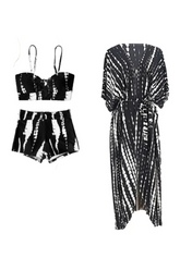 Black swimwear with coverup