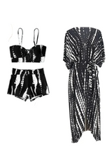 Black swimwear with coverup