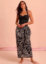 Black Padded Monokini with Printed Sarong