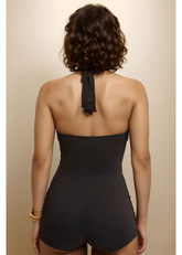 Black Padded monokini with Full Coverage