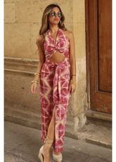 Tie-dye Full-length Printed Dress