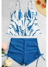 Printed Blue Tankini