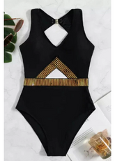 Black Padded monokini with designer back