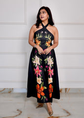 Black Floral Printed Maxi Dress