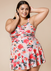 Pink Floral Printed Swim dress