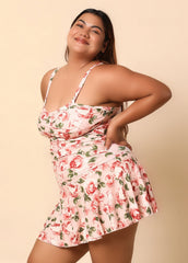 Pink Printed Swim Dress