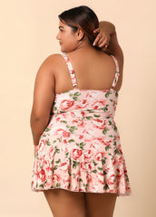 Pink Printed Swim Dress