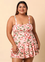 Pink Printed Swim Dress