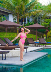 Neon Pink Monokini with Sarong