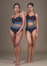 Black Bikini with Threaded Belt