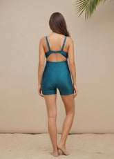 Teal Cut-Out Monokini Swimwear