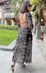 Black Boho Full-length Dress