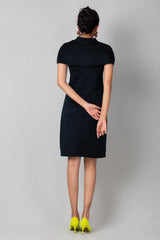 Black Cape Bodycon Scuba Dress