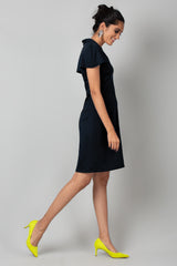 Black Cape Bodycon Scuba Dress