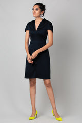 Black Cape Bodycon Scuba Dress