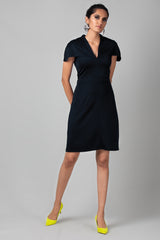 Black Cape Bodycon Scuba Dress