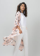 Peach Printed Shrug