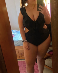 Black Plus size monokini