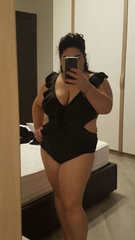Black Plus size monokini