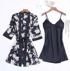 Black 2-piece sleepwear - WomanLikeU