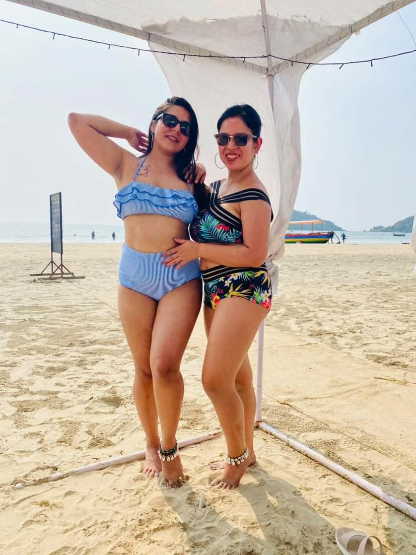 Blue Striped Bikini - WomanLikeU