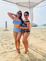 Blue Striped Bikini - WomanLikeU