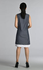 Dotted Shift Dress with Collar - WomanLikeU