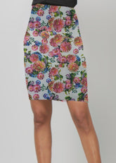 Floral Printed Scuba Skirt - WomanLikeU