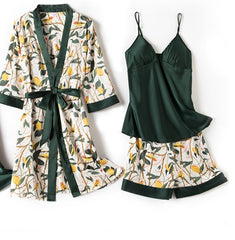 Green 3-piece sleepwear - WomanLikeU