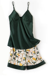 Green 3-piece sleepwear - WomanLikeU