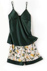 Green 3-piece sleepwear - WomanLikeU