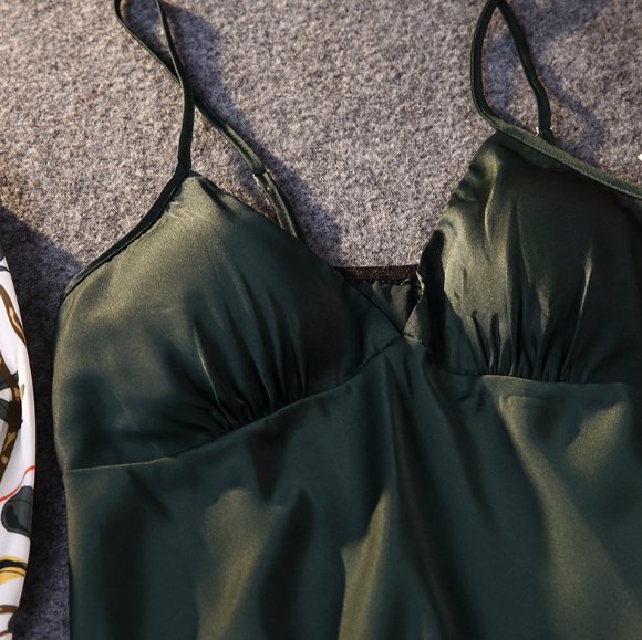 Green 3-piece sleepwear - WomanLikeU