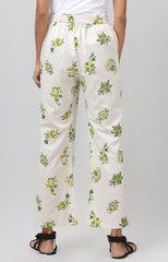 Green and Cream Printed Lower - WomanLikeU