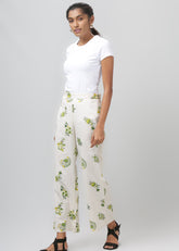 Green and Cream Printed Lower - WomanLikeU