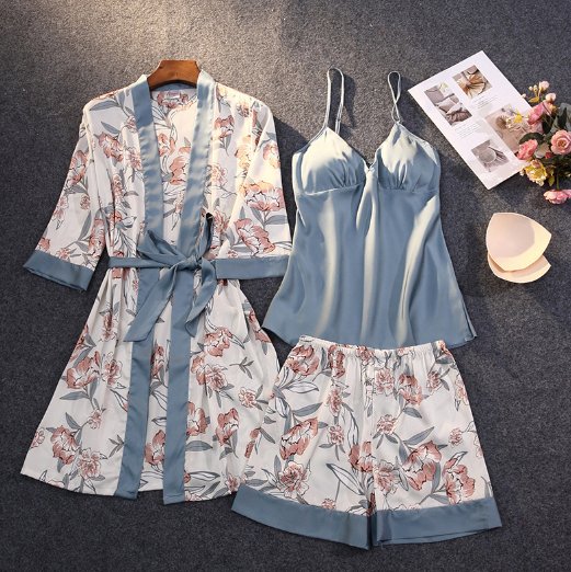 Grey 3-piece sleepwear - WomanLikeU