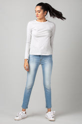 Grey Full Sleeve Basic Tee - WomanLikeU