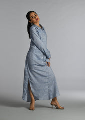 Blue and White Collared dress