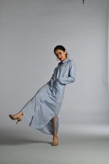 Blue and White Collared dress