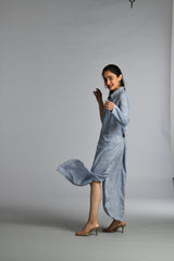 Blue and White Collared dress