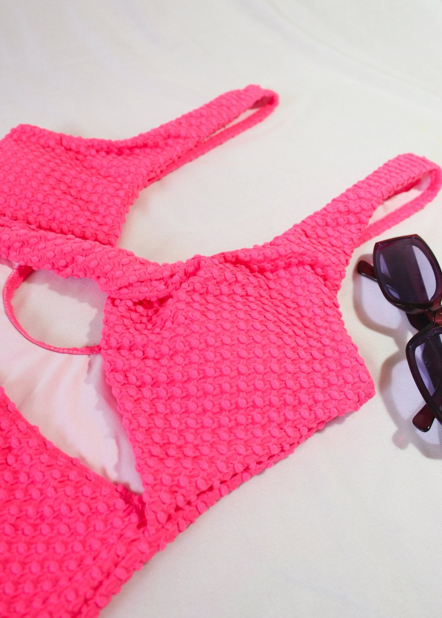 Neon Pink Monokini with Sarong - WomanLikeU
