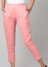 Pink Ankle Fit Cigarette Pants - WomanLikeU
