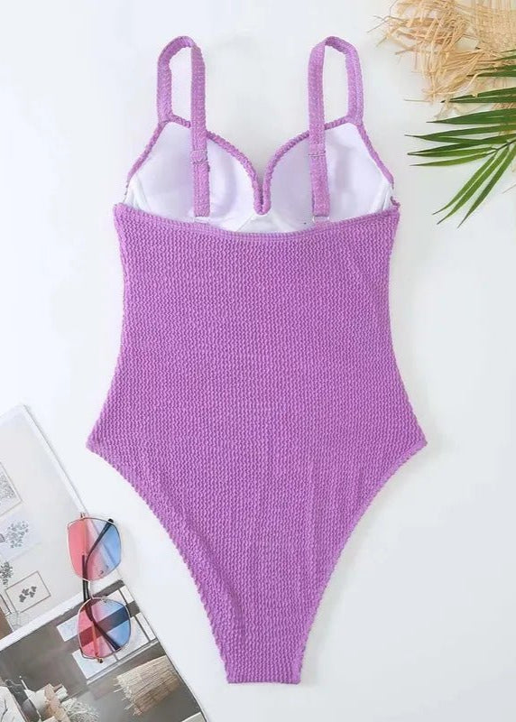 Purple Padded Monokini - WomanLikeU