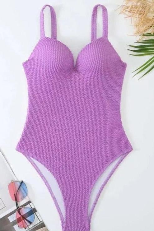 Purple Padded Monokini - WomanLikeU