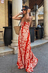 Red Printed Dress - WomanLikeU