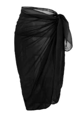 Solid Black Sarong - WomanLikeU
